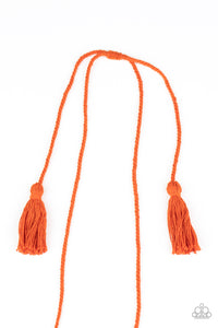 Between You and MACRAME - Orange Necklace - Paparazzi