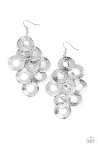 Scattered Shimmer - Silver Earrings - Paparazzi
