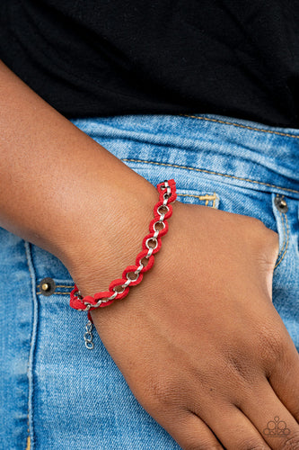 SUEDE Side to Side - Red Bracelet - Paparazzi