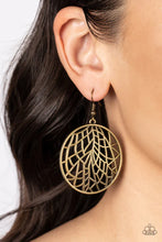 Load image into Gallery viewer, Fractured Foliage - Brass Earrings - Paparazzi