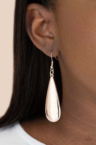 The Drop Off - Rose Gold Earrings - Paparazzi