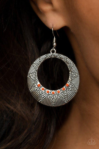 Adobe Dusk - Orange Earrings - Paparazzi