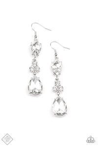 Once Upon a Twinkle - White Earrings - Paparazzi