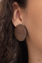 Load image into Gallery viewer, WOODWORK It - Brown Earrings - Paparazzi (Clip-On)