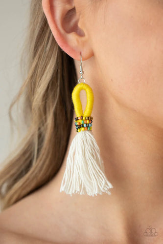 The Dustup - Yellow Earrings - Paparazzi