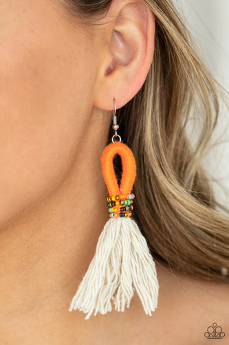 The Dustup - Orange Earrings - Paparazzi