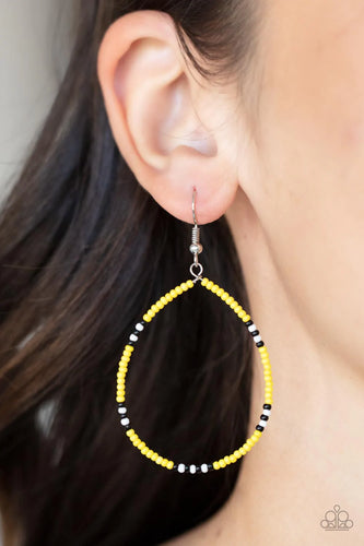 Keep Up The Good BEADWORK - Yellow Earrings - Paparazzi