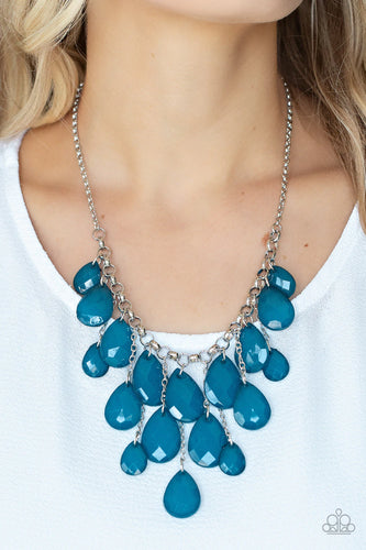 Front Row Flamboyance - Blue Necklace - Paparazzi