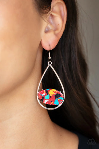Tropical Terrazzo - Red Earrings - Paparazzi