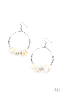 Caribbean Cocktail - White Earrings - Paparazzi