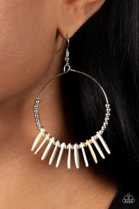 Caribbean Cocktail - White Earrings - Paparazzi