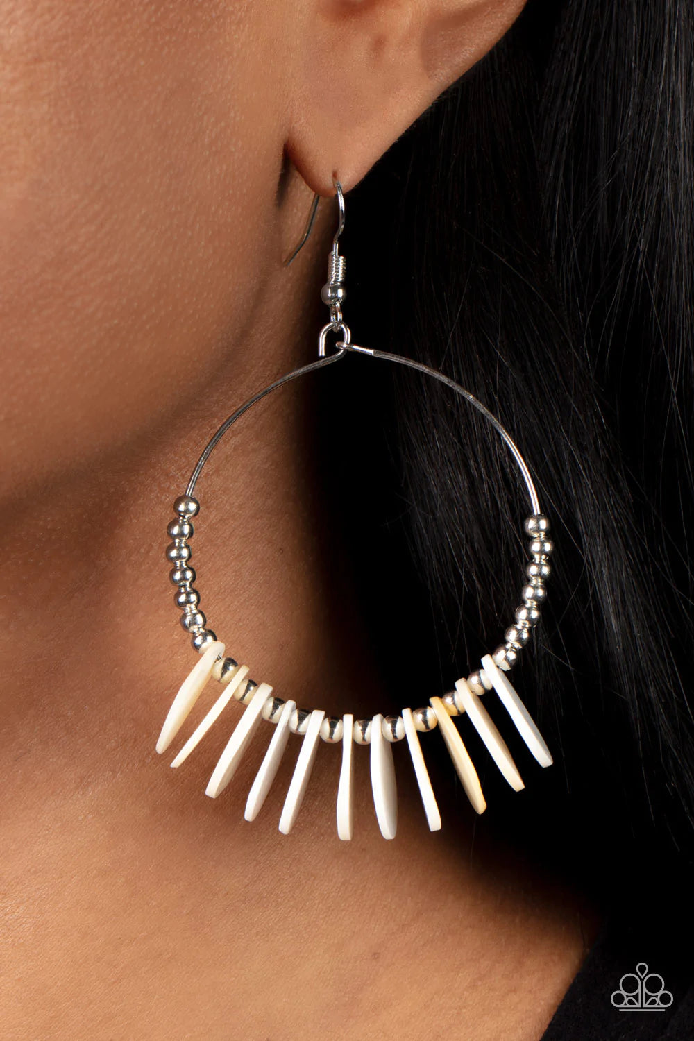 Caribbean Cocktail - White Earrings - Paparazzi