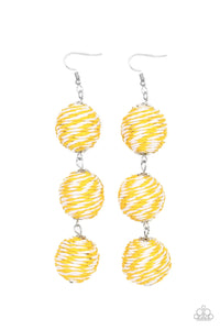 Laguna Lanterns - Yellow Earrings - Paparazzi