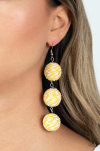 Laguna Lanterns - Yellow Earrings - Paparazzi