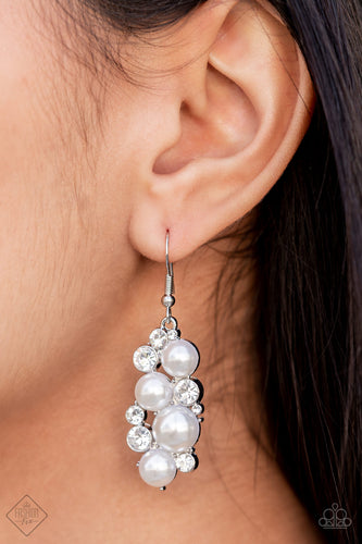 Fond of Baubles - White Earrings - Paparazzi