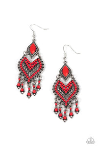 Dearly Debonair - Red Earrings - Paparazzi