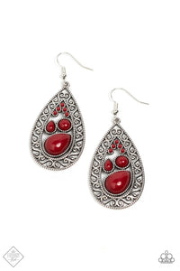 Nautical Daydream - Red Earrings - Paparazzi