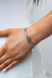 Sideswiping Shimmer - Silver Bracelet - Paparazzi