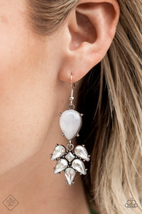 Ethereal Effervescence - White Earrings - Paparazzi