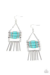 Tribal Tapestry - Blue Earrings - Paparazzi