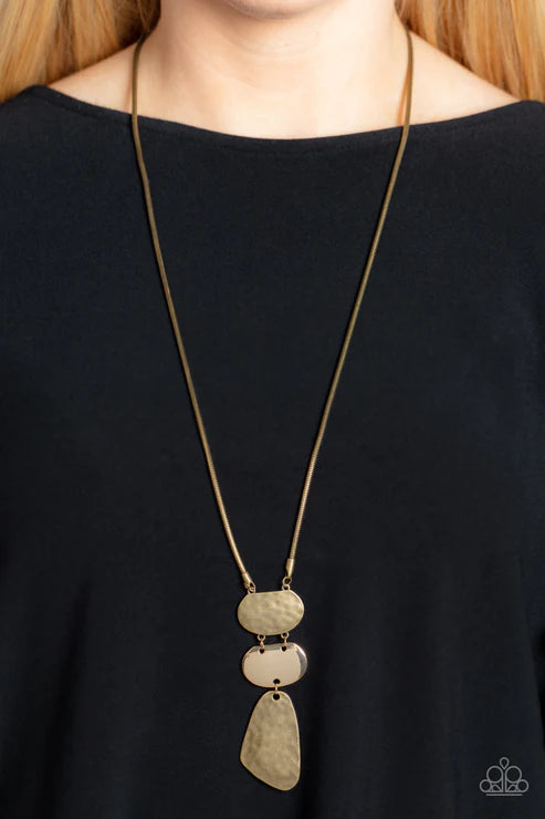 Riverside Respite - Brass Necklace - Paparazzi