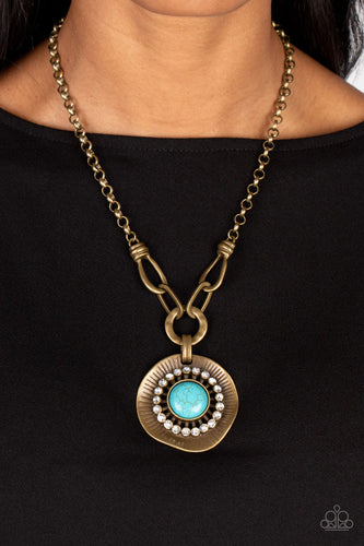 Badlands Treasure Hunt - Brass Necklace - Paparazzi