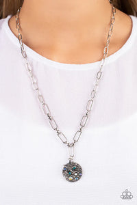 Stardust Saucer - Blue Necklace - Paparazzi