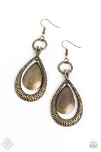 Forged Flare - Brass Earrings - Paparazzi