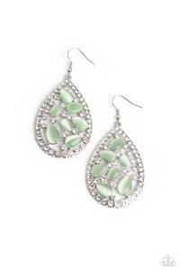 Cats Eye Class - Green Earrings - Paparazzi