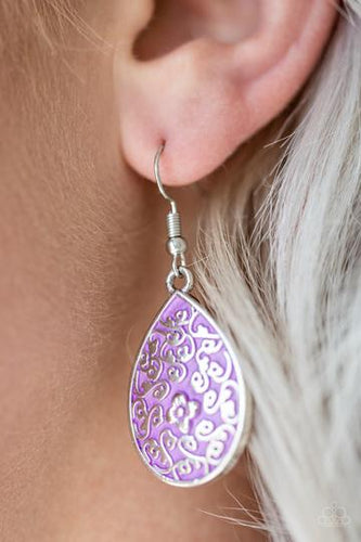 Flirty Flower Girl - Purple Earrings - Paparazzi