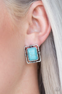 Center STAGECOACH - Blue Earrings - Paparazzi