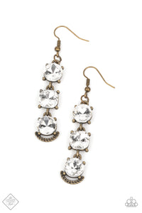 Determined to Dazzle - Brass Earrings - Paparazzi