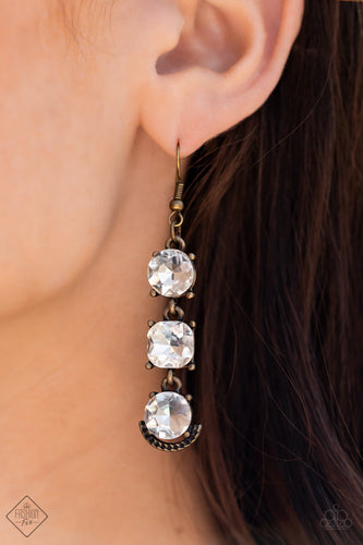 Determined to Dazzle - Brass Earrings - Paparazzi