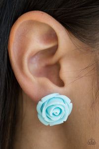 Rose Roulette - Blue Earrings - Paparazzi