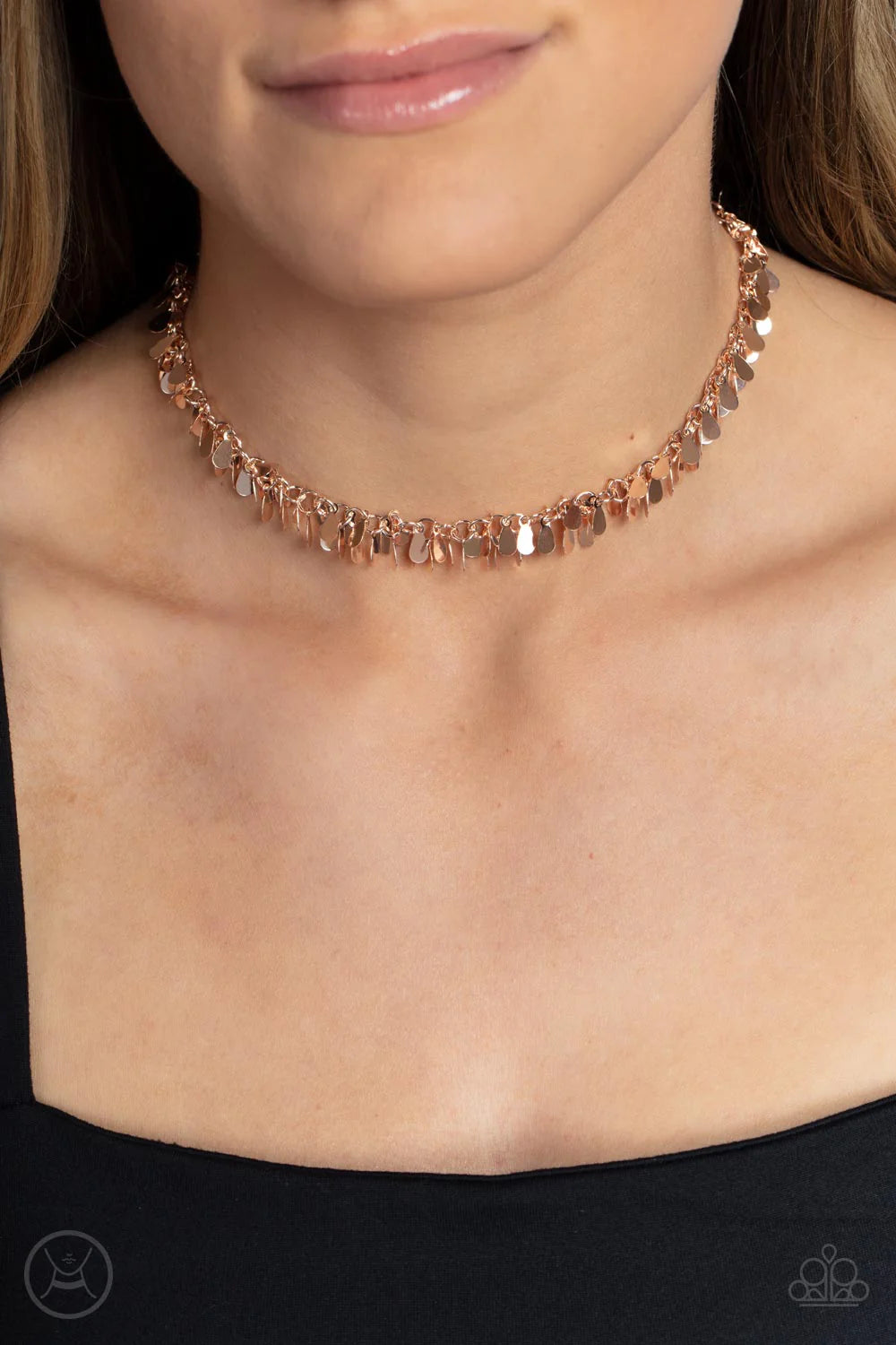 Surreal Shimmer - Rose Gold Choker Necklace - Paparazzi