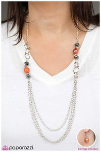 Spiral Bound - Orange Necklace - Paparazzi