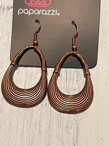 Terra Timber - Copper Earrings - Paparazzi