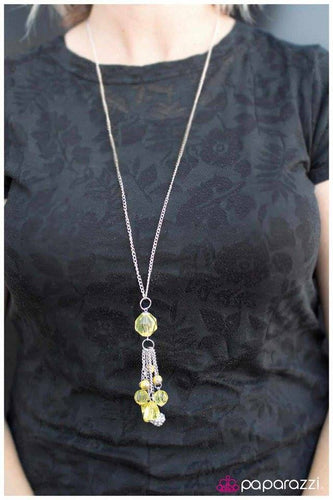 Crystal Collision - Yellow Necklace - Paparazzi