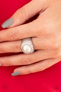 Wall Street Whimsical - White Ring - Paparazzi